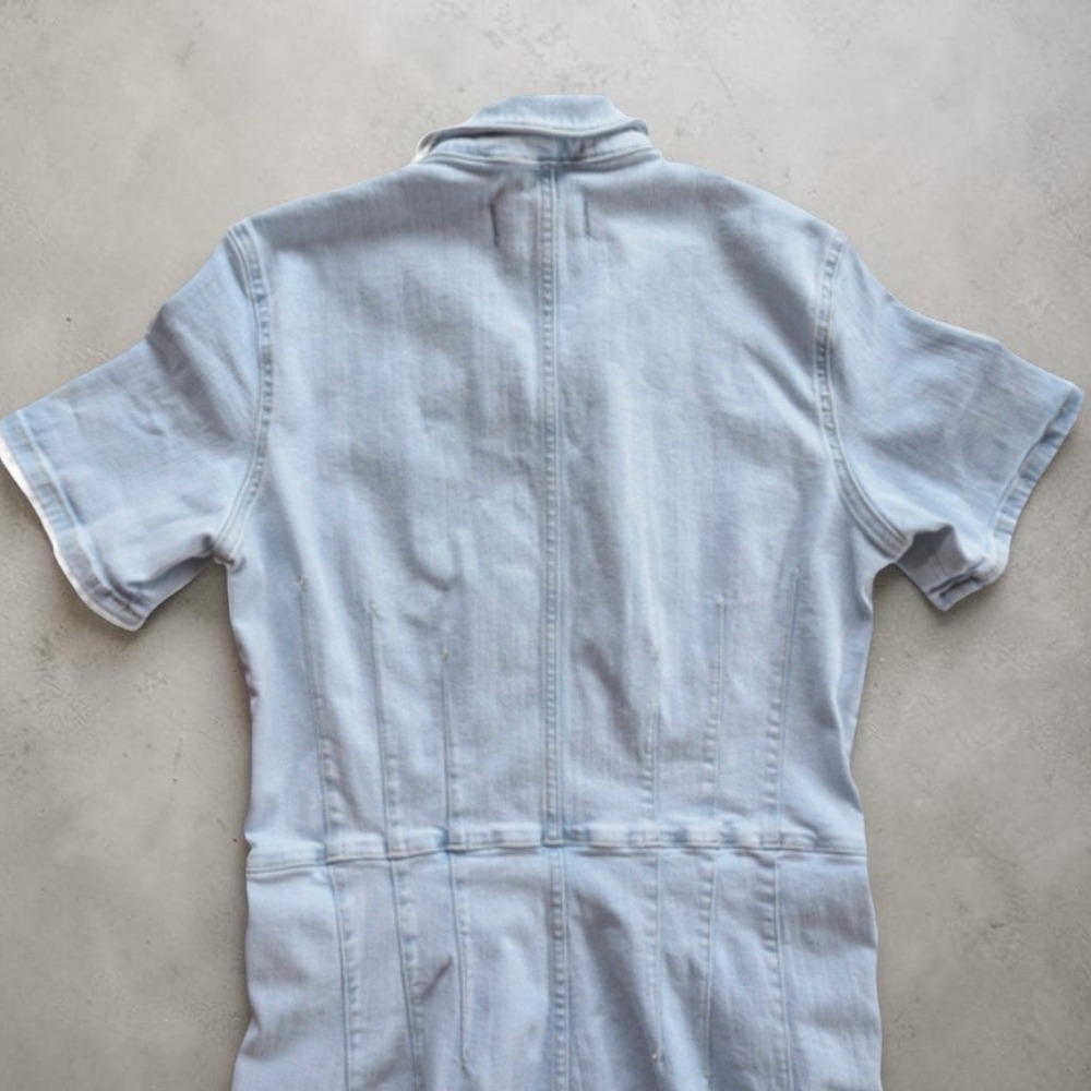 Free People Jayde Flare Stretch Denim Jumpsuit Light Wash Sz XL - Picture 10 of 14